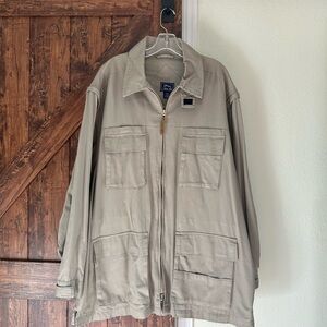 Cherokee Men's Beige Safari Style Jacket with Detachable Sleeves. 100% Cotton XL